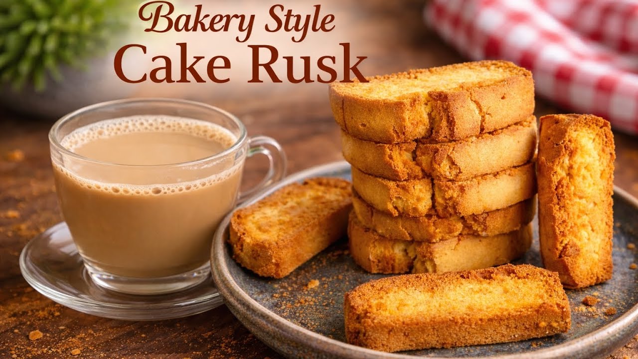 “No Egg Bakery-Style Cake Rusk Ghar Par 🧡 | Chai Lovers Must Try” 