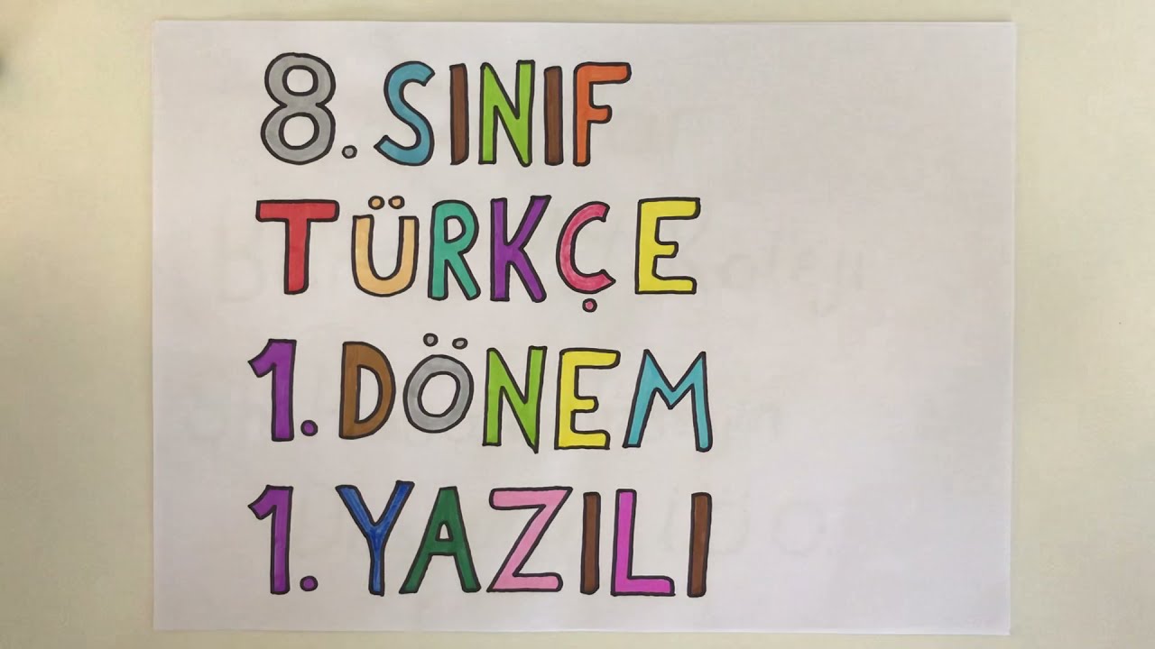 8. Sınıf Türkçe 1. Dönem 1. Yazılı