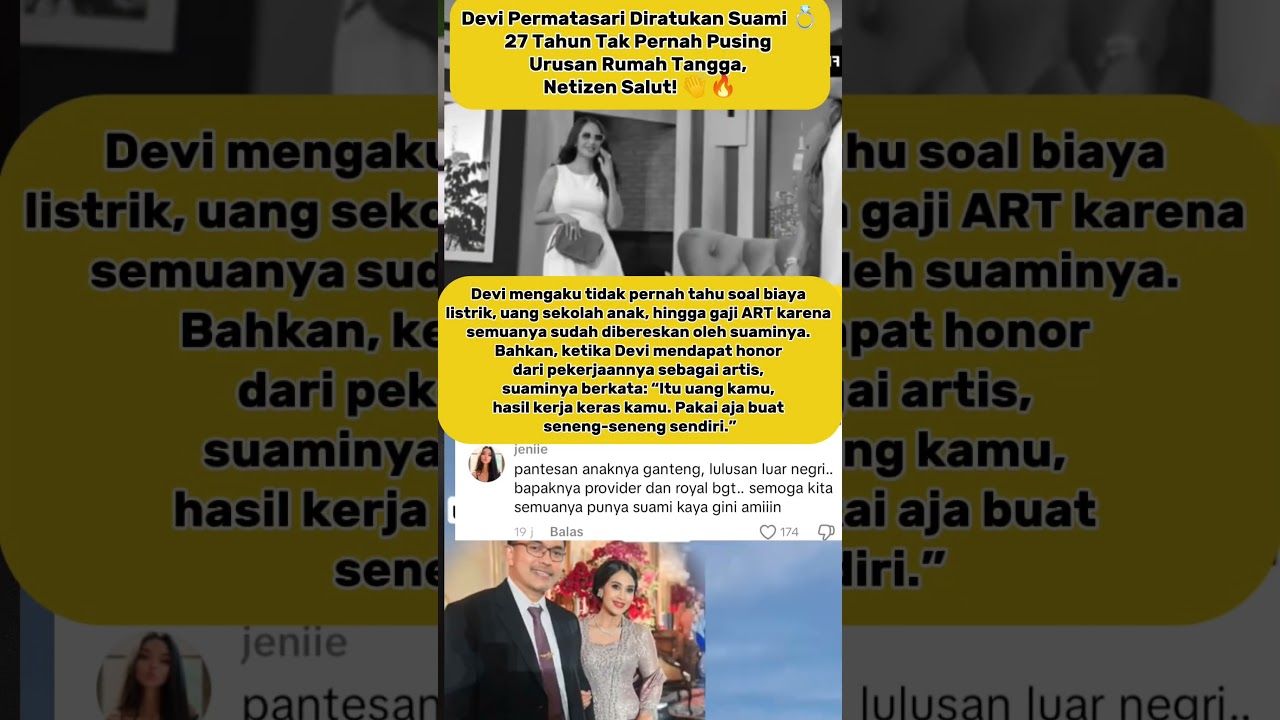 Devi Permatasari Dir4tukan Su4mi 💍 27 Tahun Tak Pern4h Pusing Urusan Rum4h Tangg4, Netizen Salut! 👏🔥