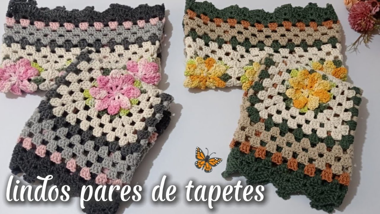 🧶DUAS DELICADA combinações de tapetes 🌸🌼 #tapetedecroche #vlogão