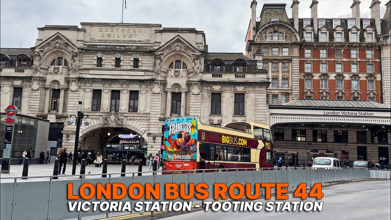 London Bus Adventure with upper deck views: Victoria Station to Tooting Station aboard Bus 44 🚌