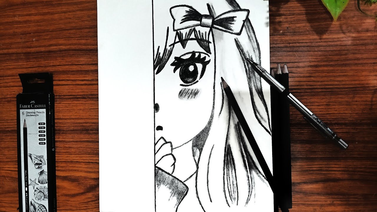 How to Draw a Cute Anime Girl with a Hair Bow | Easy Drawing For Beginners step by step 