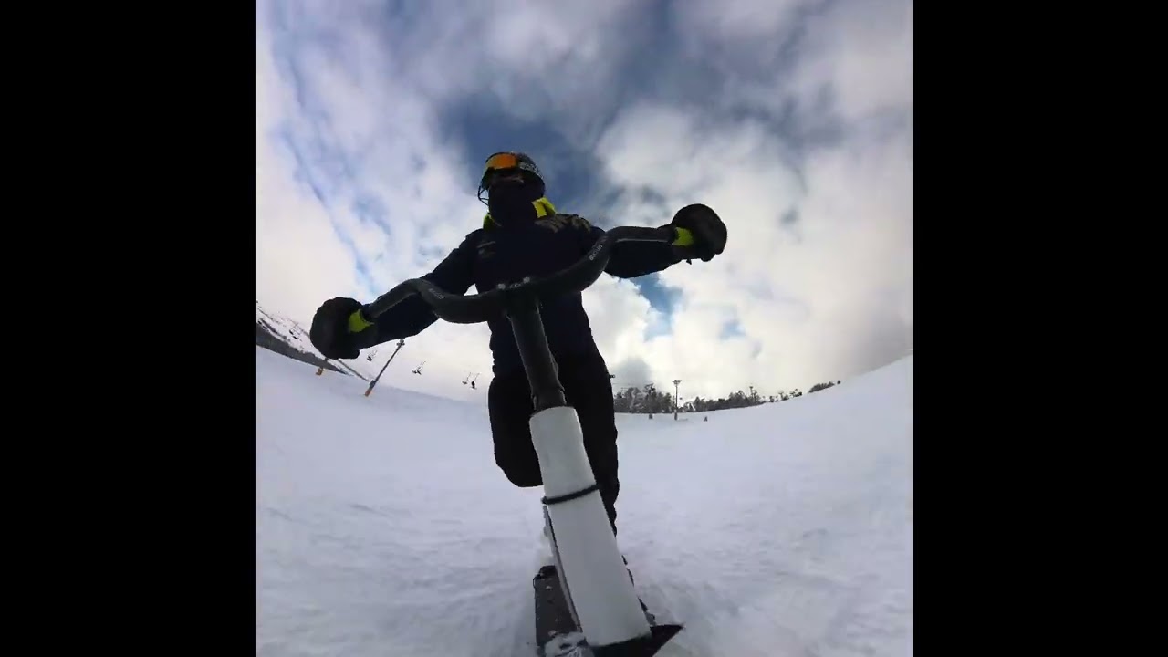 snowmoto スノーモト ポジションチェック滑走 外脚のみ 片足のみ 色々お試し