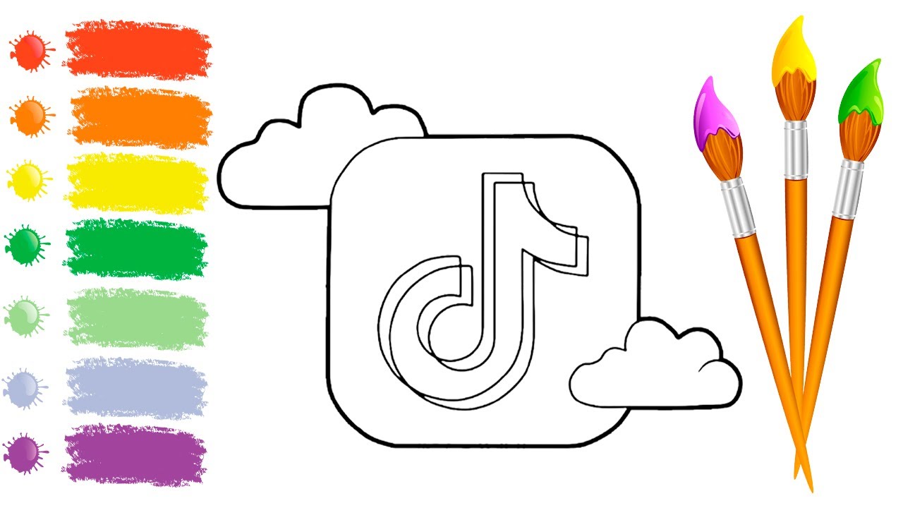 Tik Tok Logo Coloring Pages | How to color Tik Tok Logo