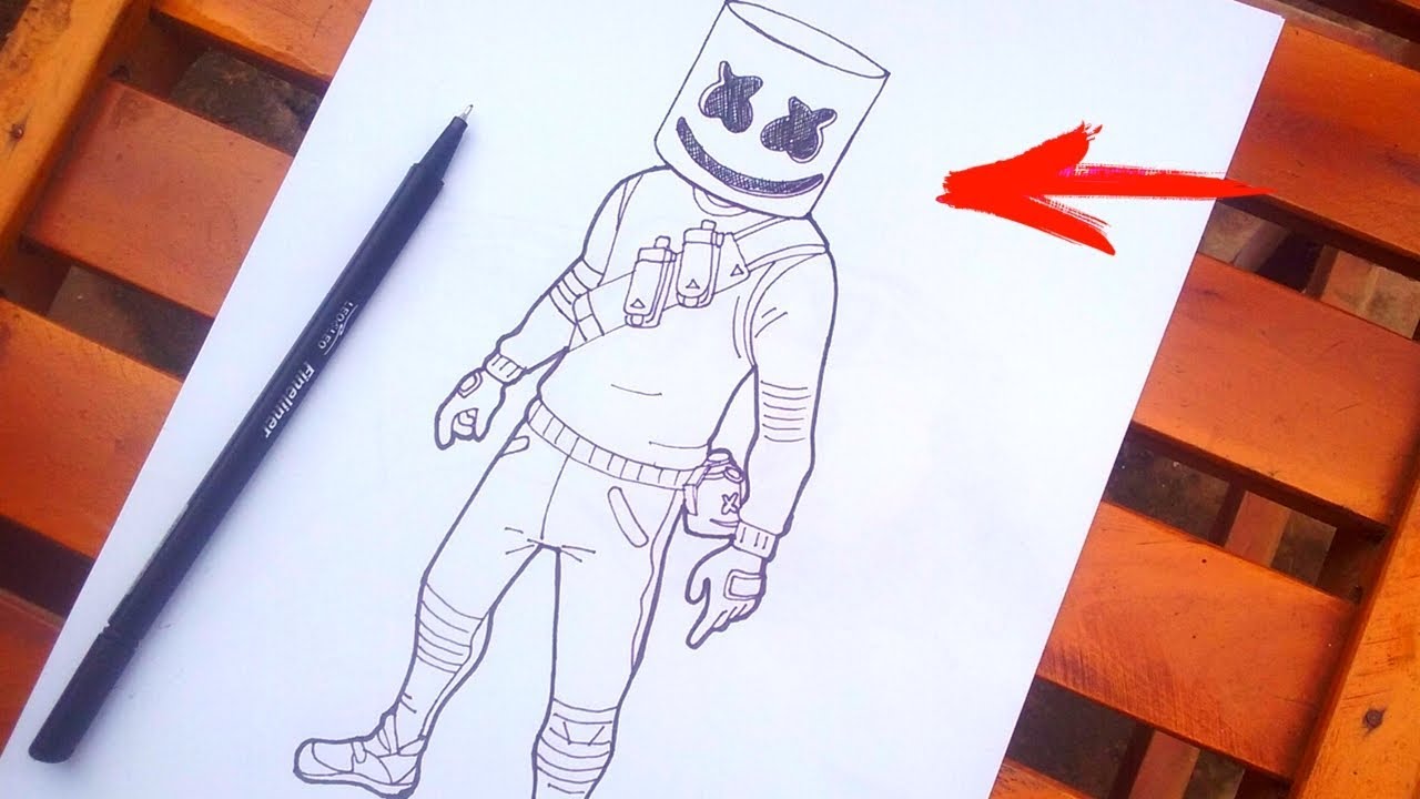 como desenhar o marshmello, fortnite skin 🔥🔥
