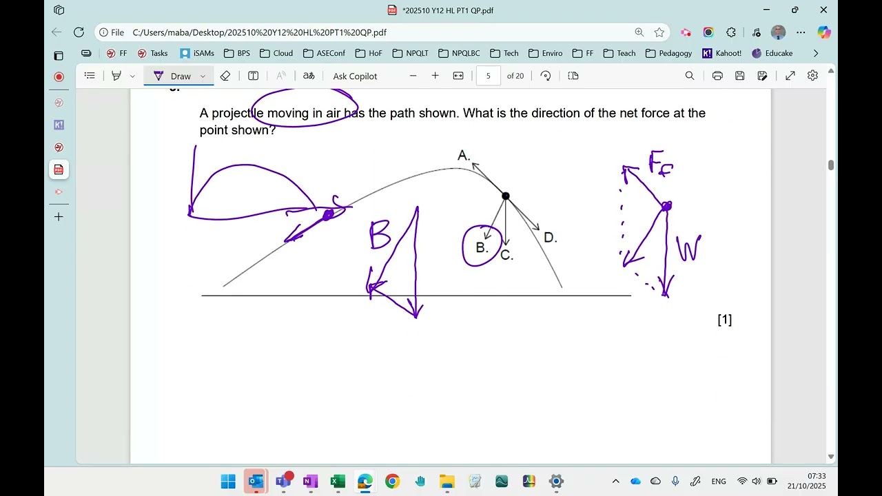 Y12 Physics PT1, Oct 2025, Q6 to Q10