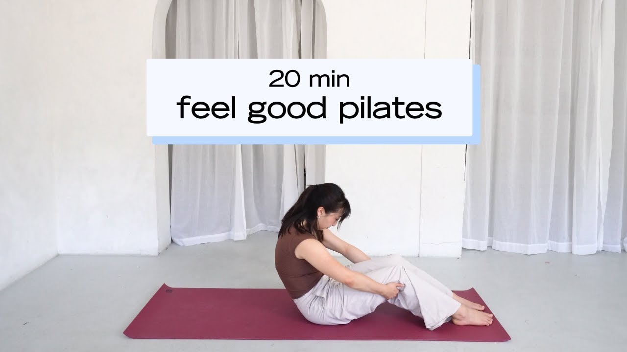 20 min mindful gentle pilates flow ⌇ feel good + neck-friendly  (no curl-ups!)