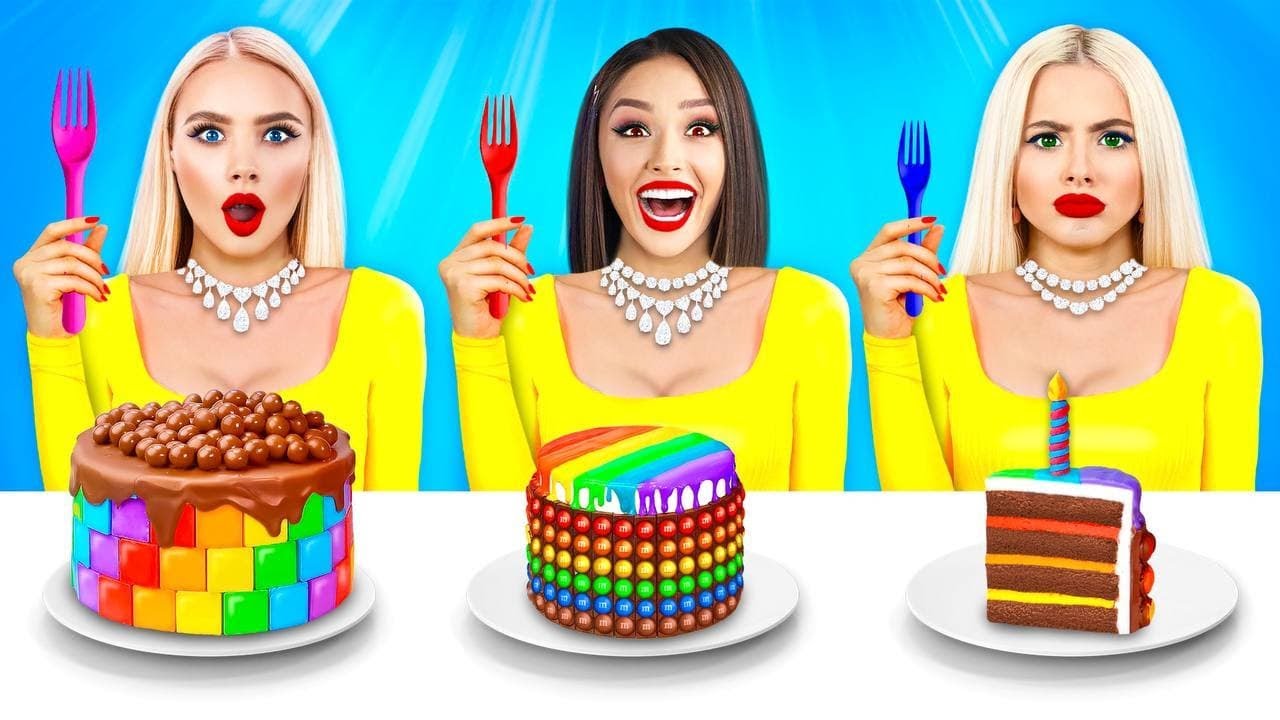 Tantangan Makanan Besar, Medium dan Kecil! Dekorasi Kue Raksasa Vs Mini oleh RATATA BRILLIANT