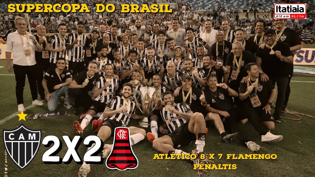Atlético-MG 2 (8x7) Flamengo - Narração do Caixa (Rádio Itatiaia) Gols e Pênaltis completo.