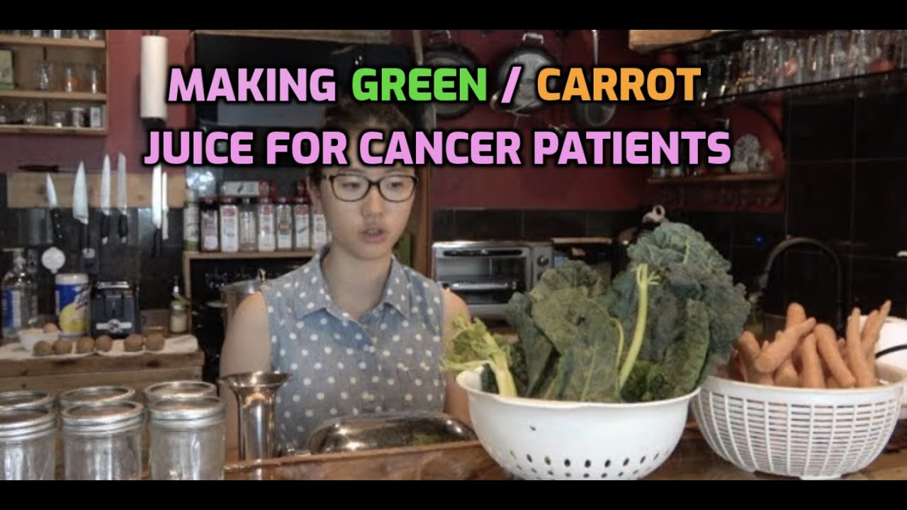Making Green & Carrot Juice for Cancer Patients