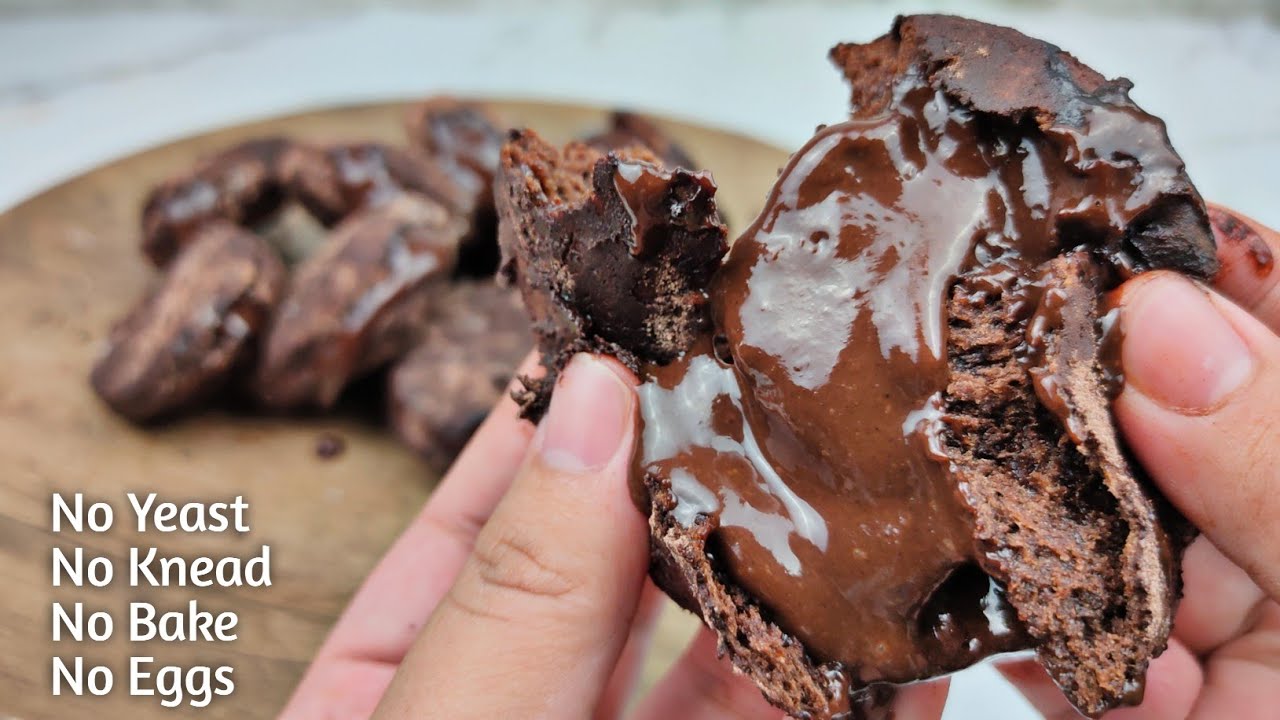 Choco Lanay Donut Without Yeast | No Bake No Oven No Knead Chocolate Lava Donuts Recipe | 180 lang!