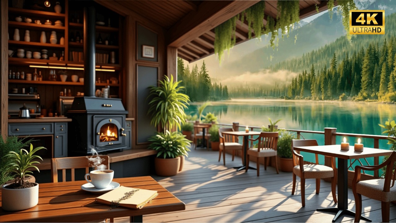 February Morning Jazz Vibes 🌞☕ | Cozy Outdoor Café Ambience with Smooth Piano Jazz for Study & Work