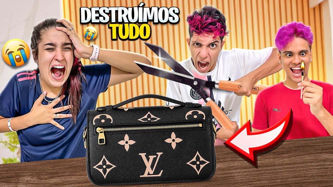 DESTRUINDO A BOLSA DE LUXO DA EMILLY *ela chorou