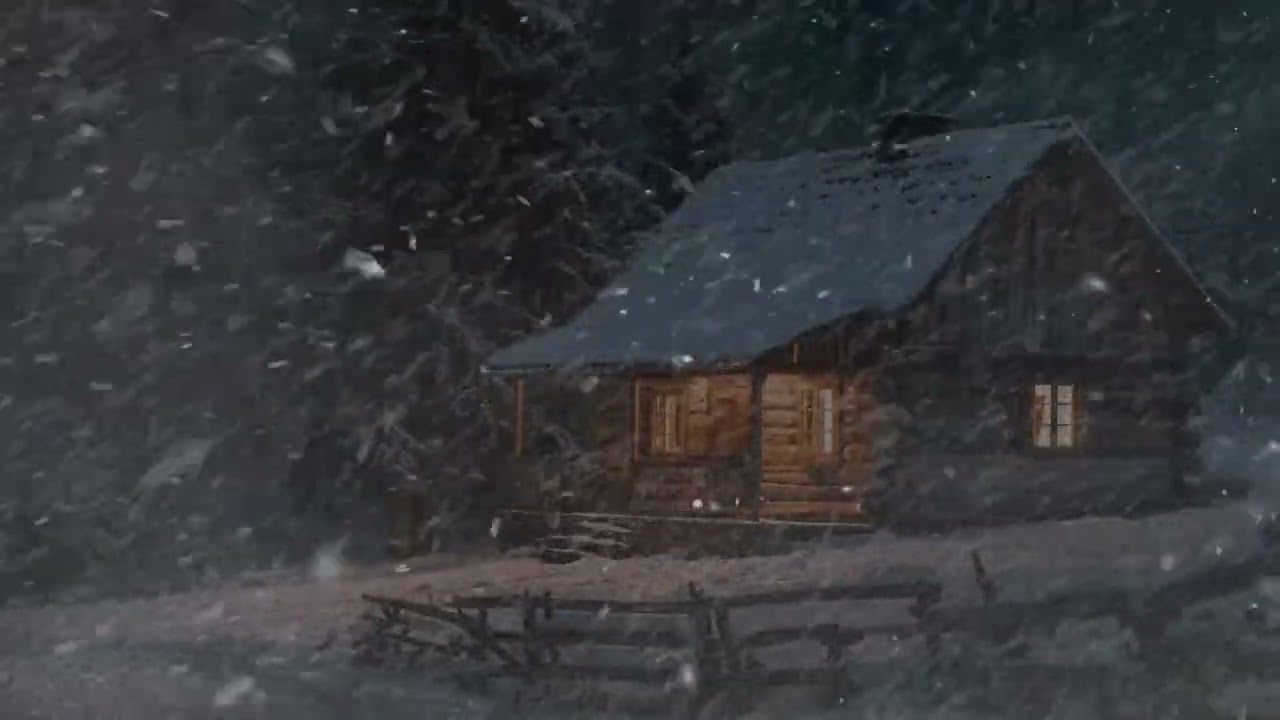Snowstorm & Blizzard Sounds for Deep Sleep | Dark Winter Forest Wind