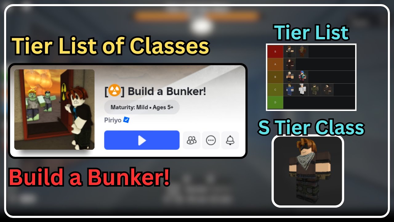 🔥Tier List of Class | ☢️Build a Bunker！ | ROBLOX