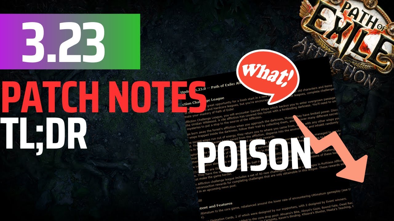 3.23 - Patch Notes tl;dr - The stuff I care about
