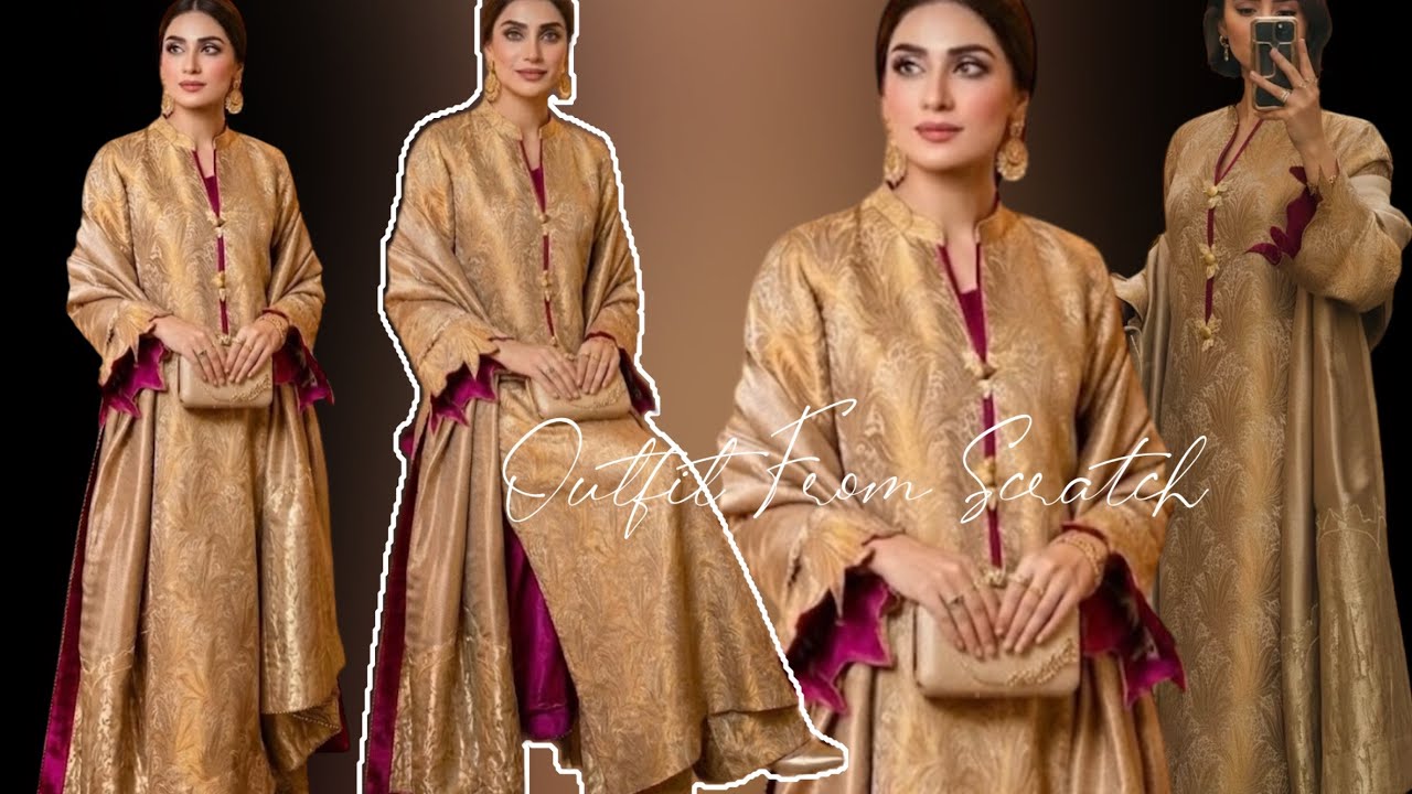 Most Viral Zainab Shamsi Banarasi Suit Recreation || Full Cutwork Sleeves|| Outfit From Scratch 