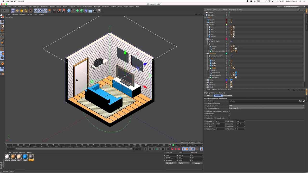 Tuto Atelier Cinema 4D : Animer la construction d'une pièce à l'aide des données utilisateurs