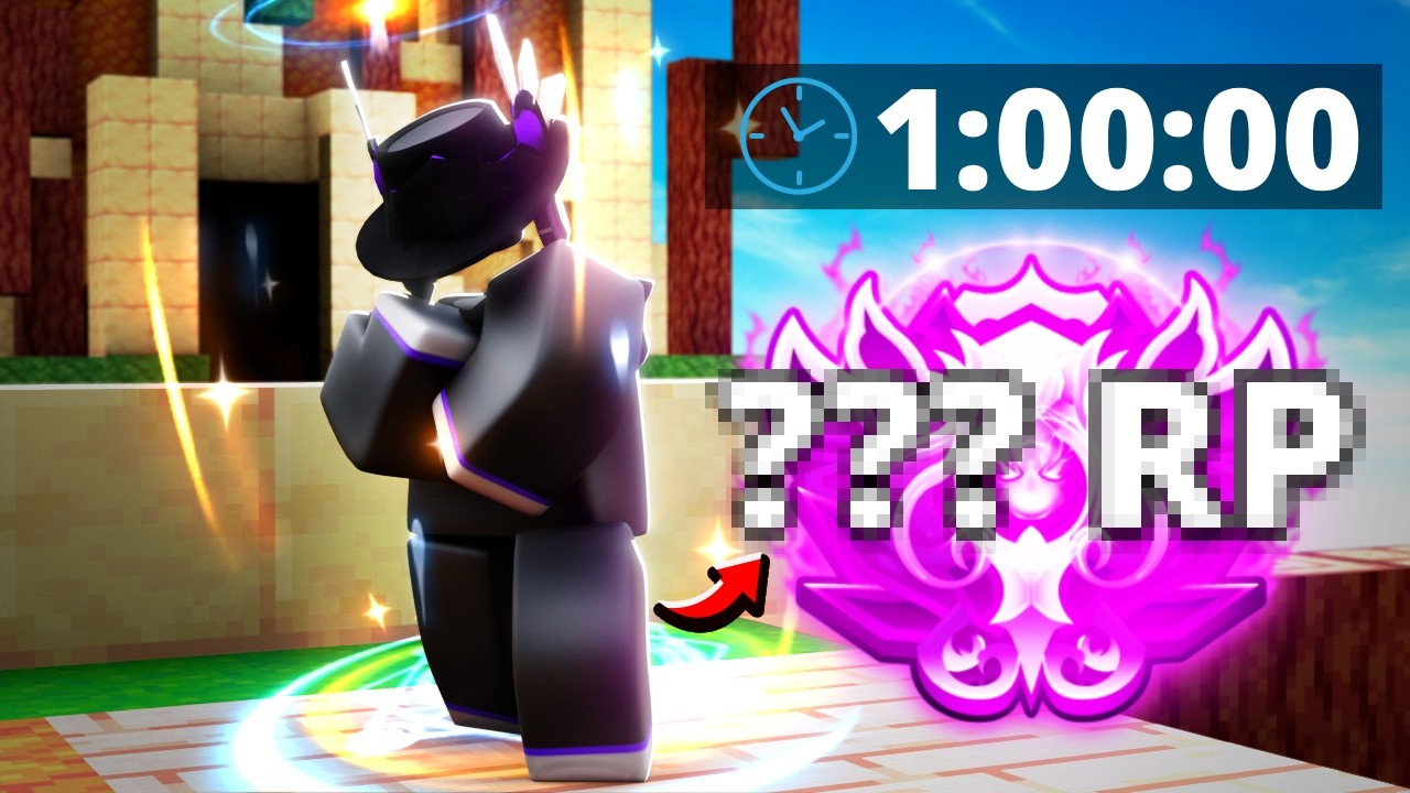 How Much RP Can I Gain in 1 HOUR.. (Roblox Bedwars)