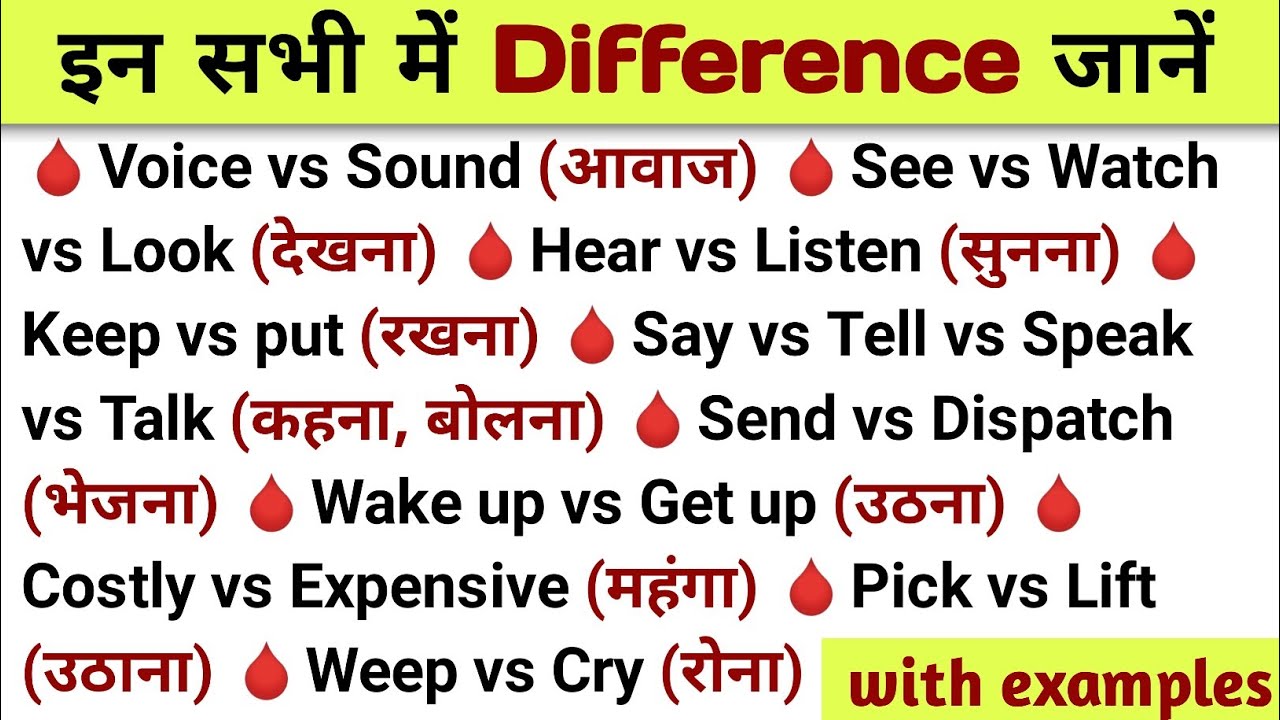 अब और कंफ्यूजन नहीं | The difference between Look vs See vs Watch, Keep vs Put in english grammar |