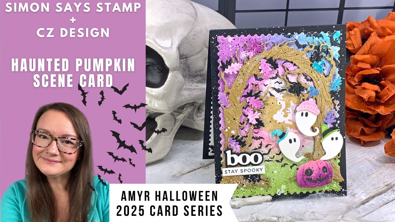 Haunted Pumpkin Scene | Simon Says Stamp | AmyR Halloween 2025 Card Series #9