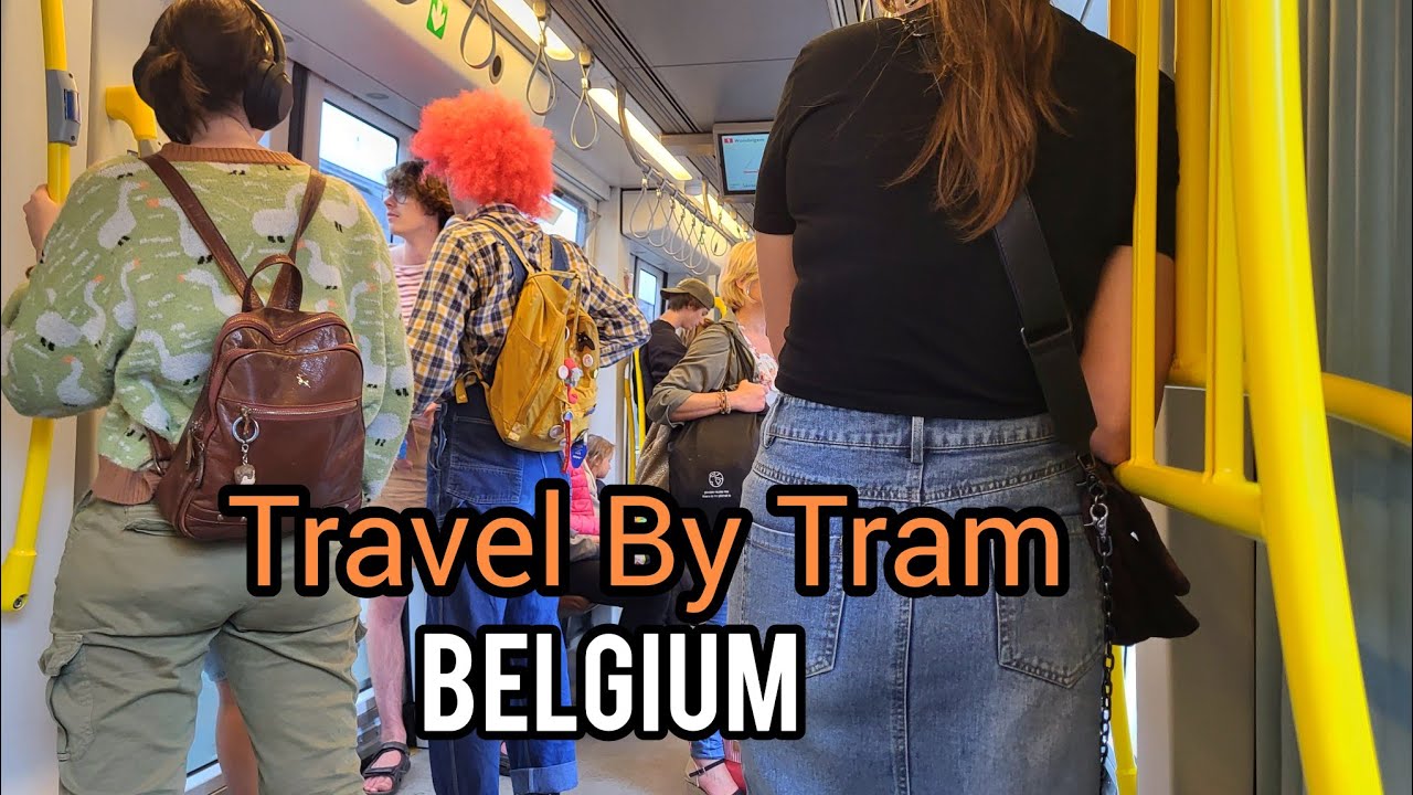 Travel in Belgium With Tram, Inside of theTram,Europe