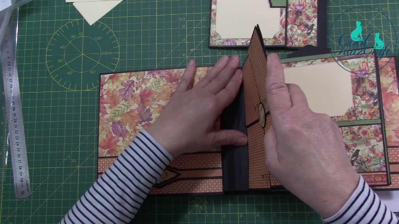 Hello Pumpkin Rolling Spine Album (CoolKatzCraft Ltd) - Attaching the Pocket Pages