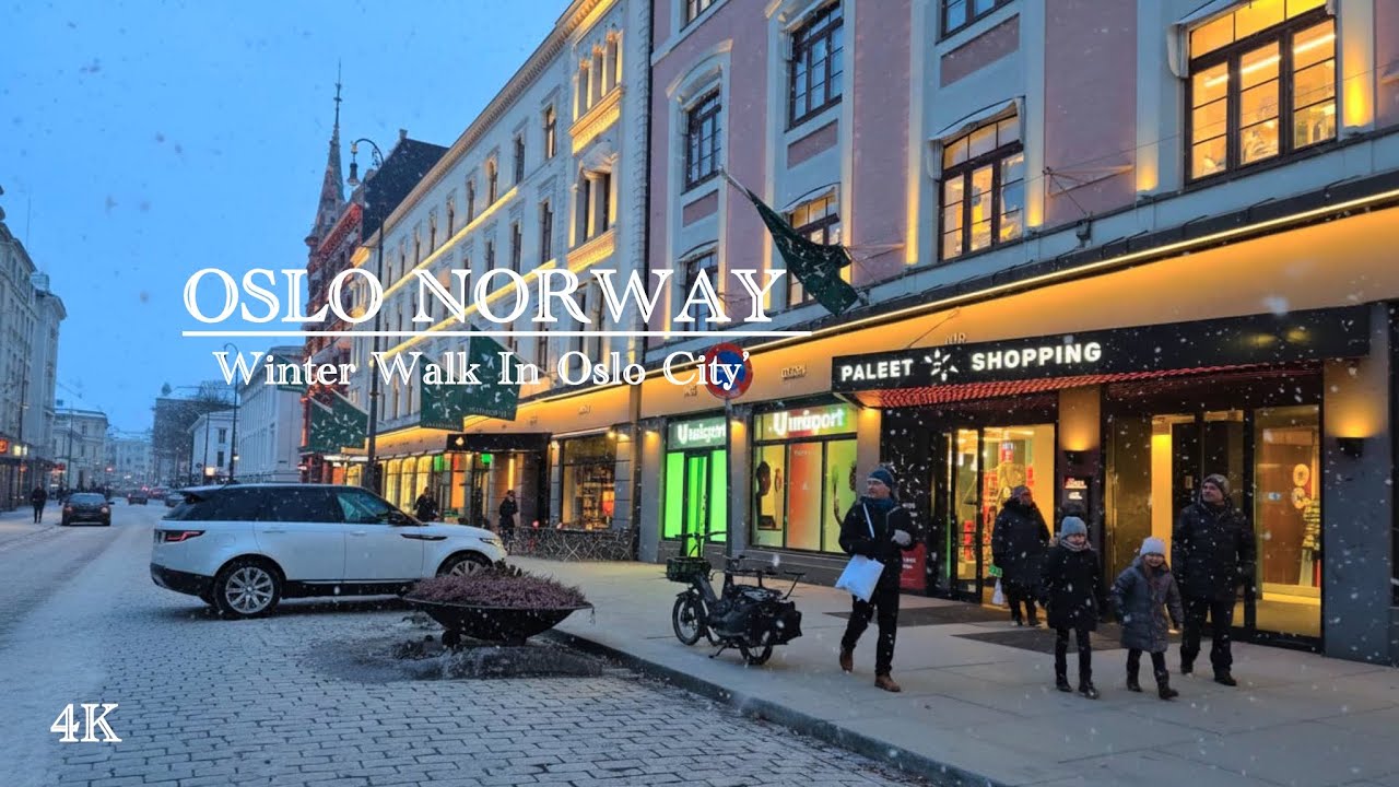OSLO NORWAY, Winter Walk In Oslo City❄️🇳🇴 Virtual Walking Tour! 4K