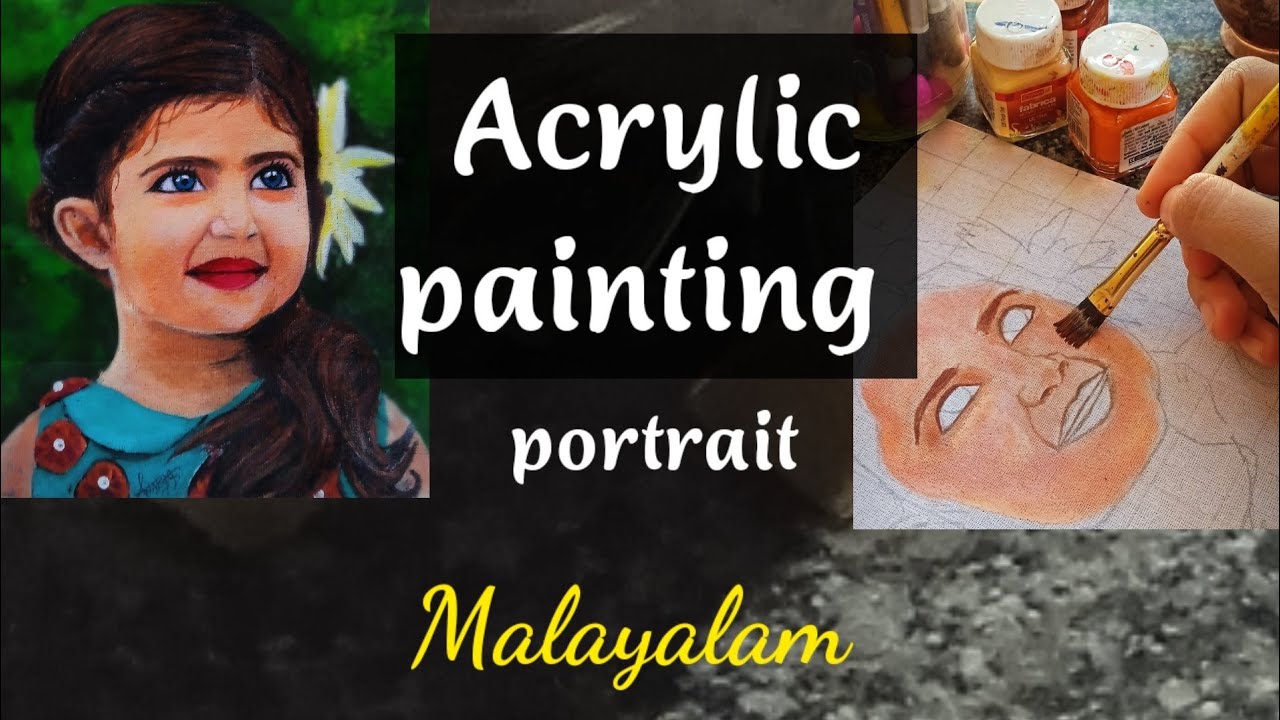Acrylic painting portrait | Malayalam #acrylicpainting