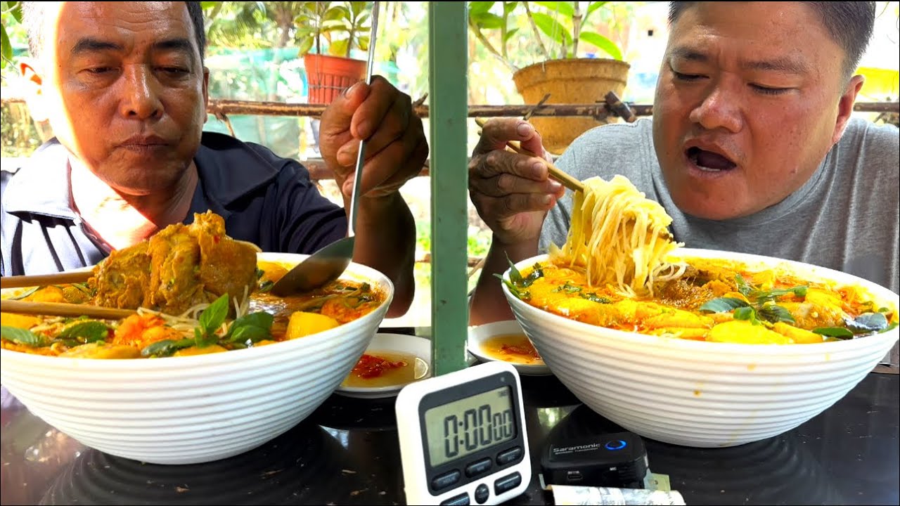 TRẬN ĐẤU Khó Tin Nhất 8 Phút Ăn 6 Ký Bún Tôm Cà Ri Thái | ATĐQ