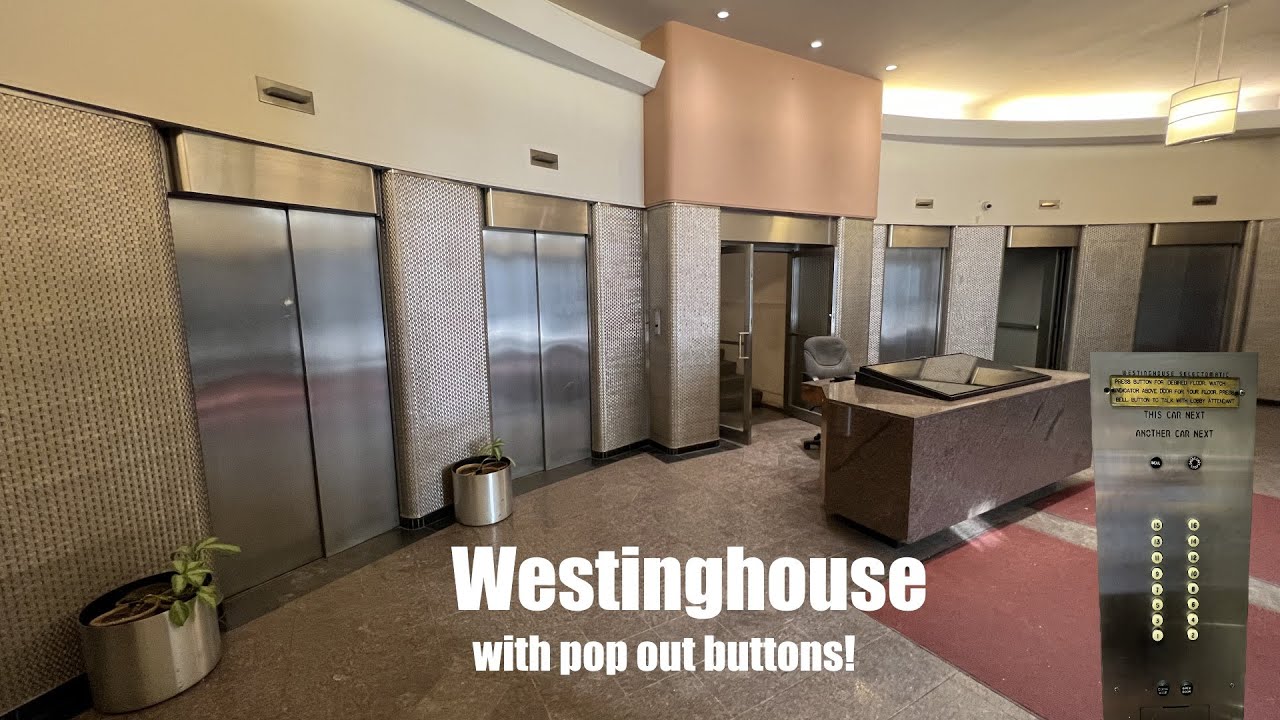 Pop Out Buttons! RARE Westinghouse Traction Elevators @ Rockefeller Building - Cleveland, OH