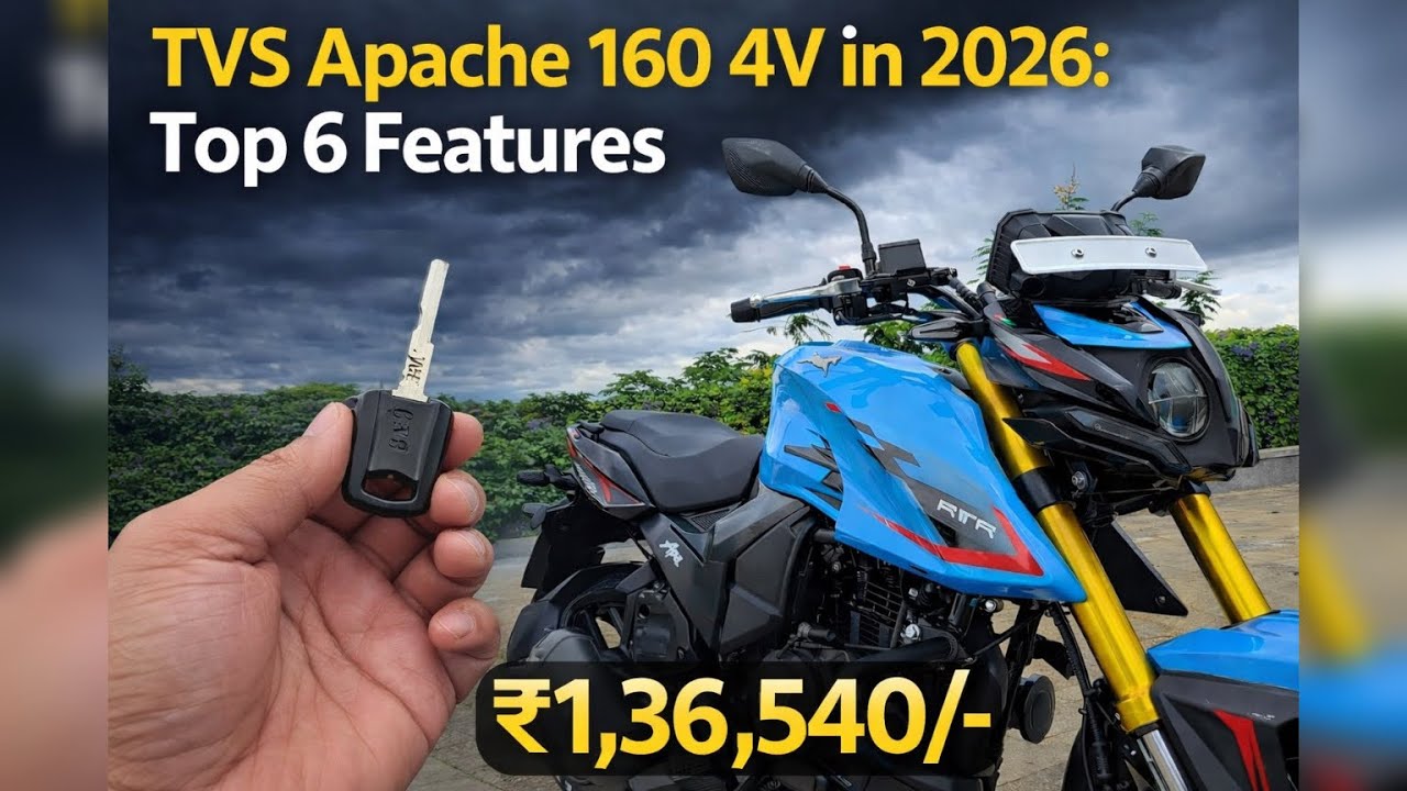 New Updated 2026 Apache RTR 160 4V TVS Apache 160 4V USD + TFT Screen in Just 1,34,540₹😱