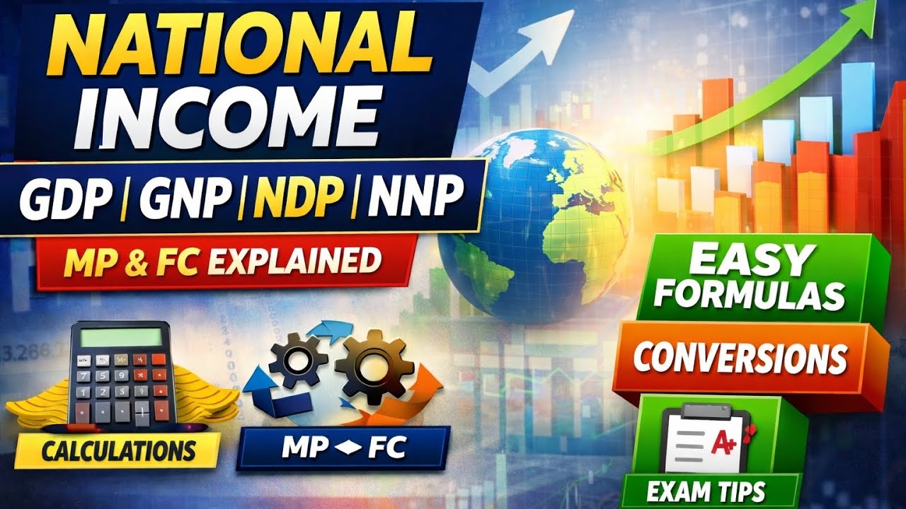 National Income Explained | GDP, GNP, NDP, NNP (MP & FC) + Easy Formulas & Conversions| Hindi/Urud