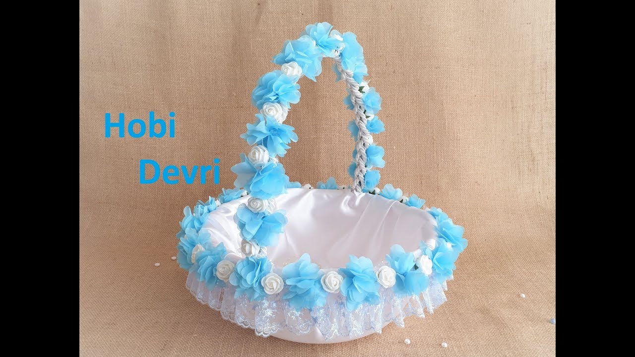 DIY Baby Basket with Plastic Bucket,Wedding Basket,Recycle, Plastik Leğenden Sepet Yapılışı