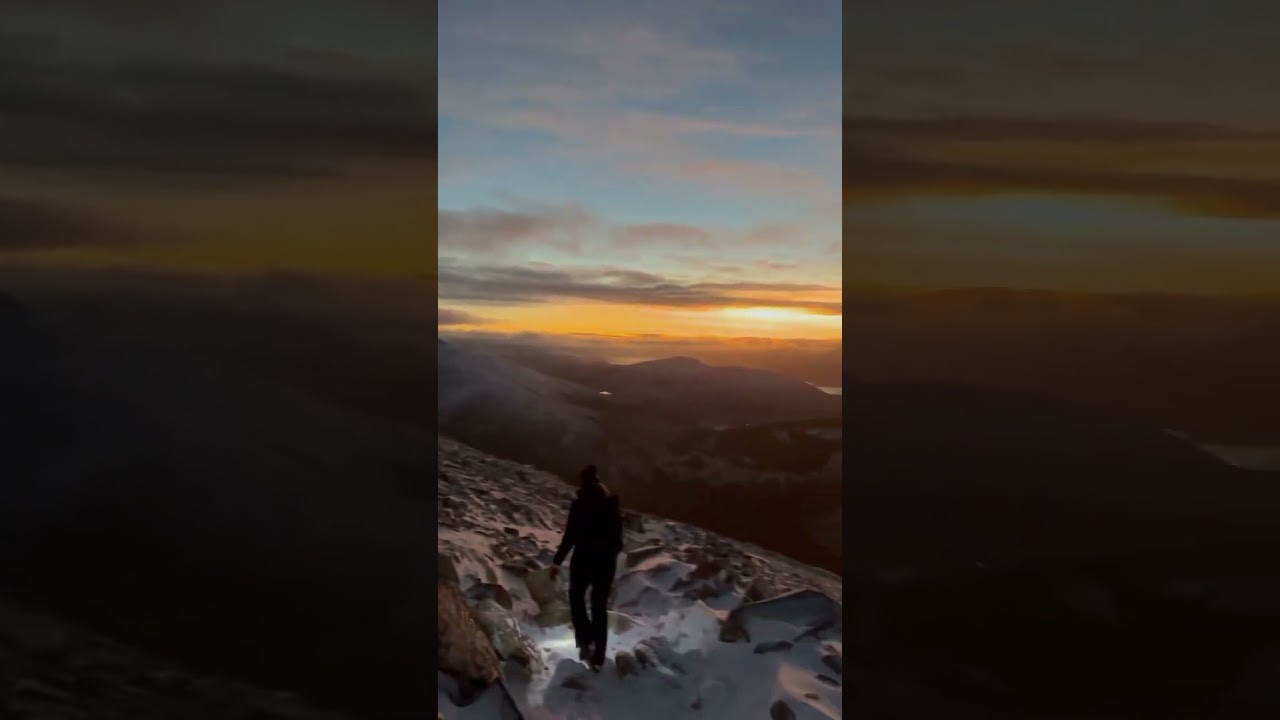 Winter Alpine descent with stunning sunset! #alpine #mountains #winterclimbing #climbing #sunset