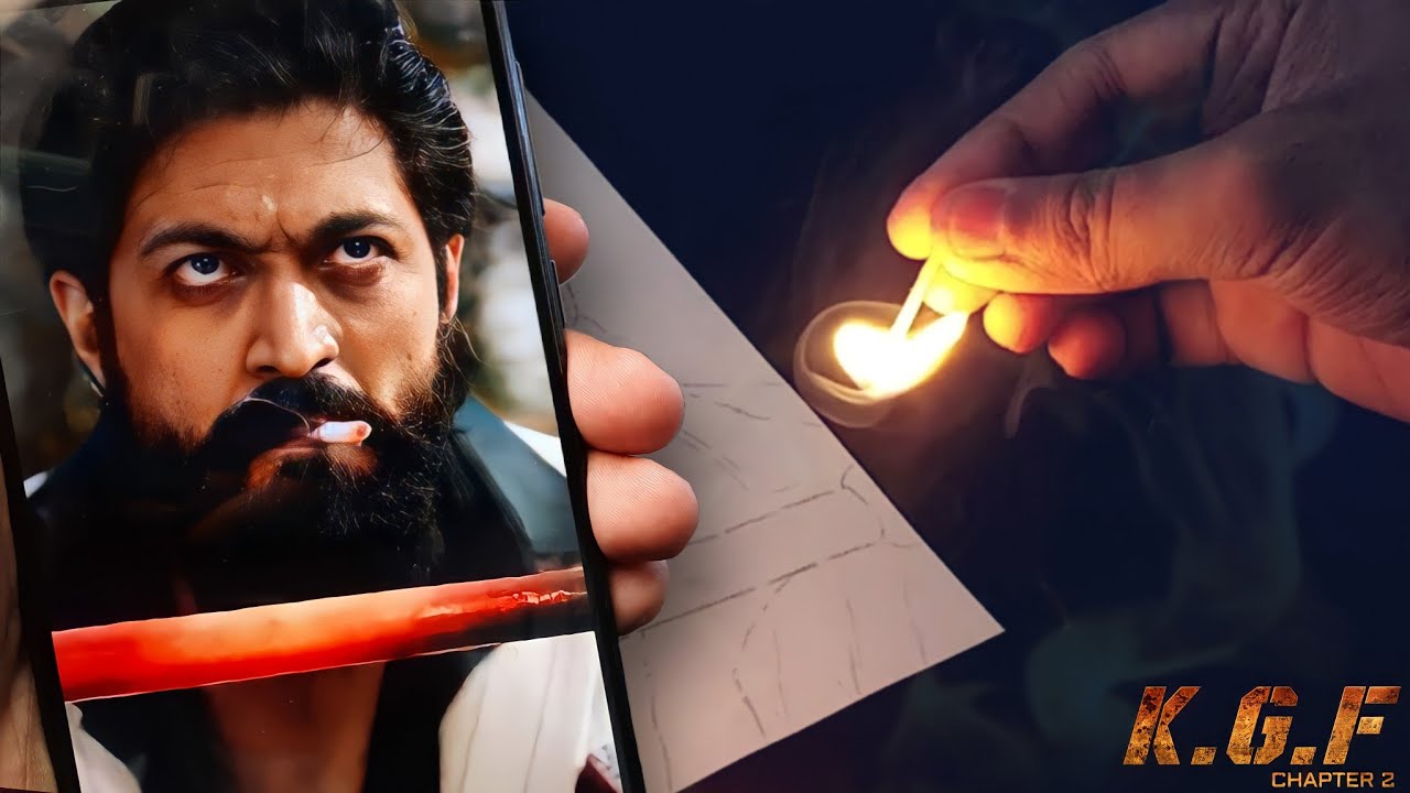 KGF Chapter 2 , Drawing with Matchstick 🔥 | Rocking star Yash Drawing