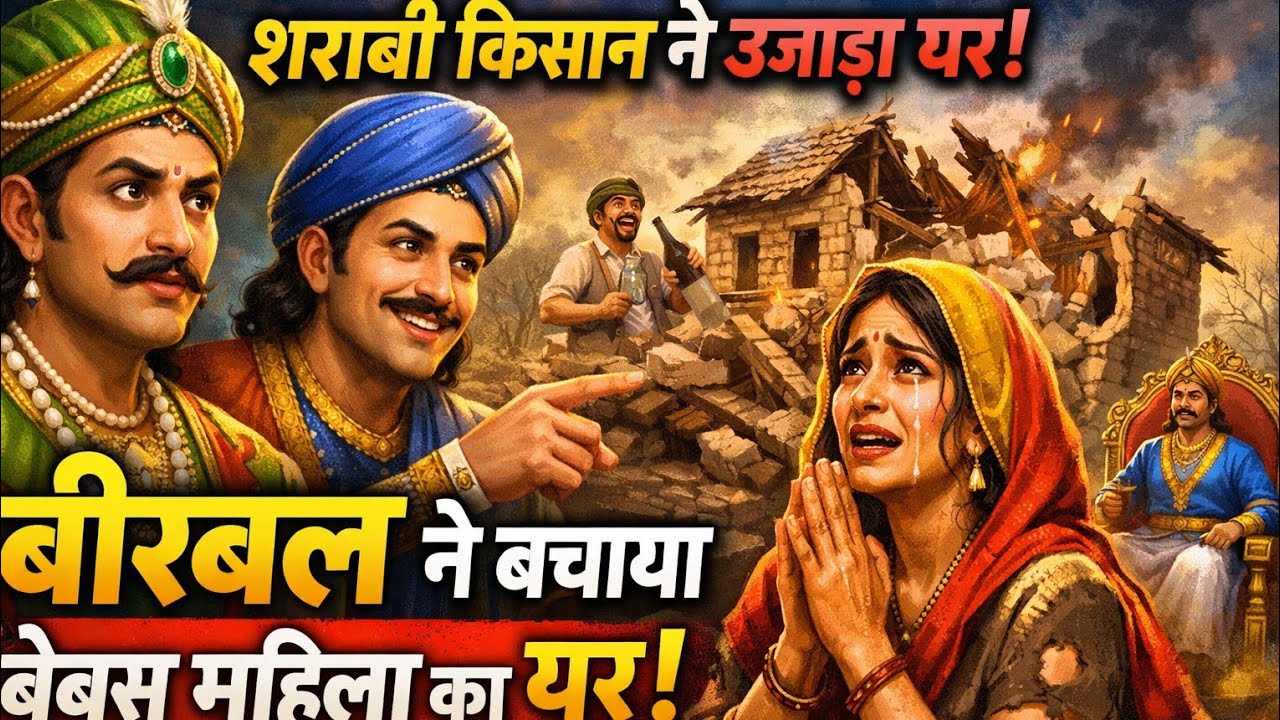 अकबर बीरबल और वो घर जो शराबी किसान ने मिटा दिया | बीरबल की चतुराई ने कैसे बचाया एक बेबस महिला का घर