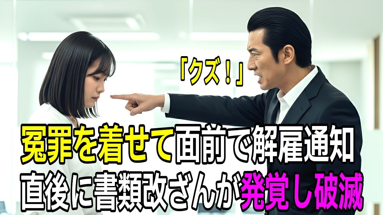 「クズ」と罵り正直な新人を冤罪で面前解雇した結果、直後に書類改ざんが発覚。会社が破滅 【感動する話】【朗読】