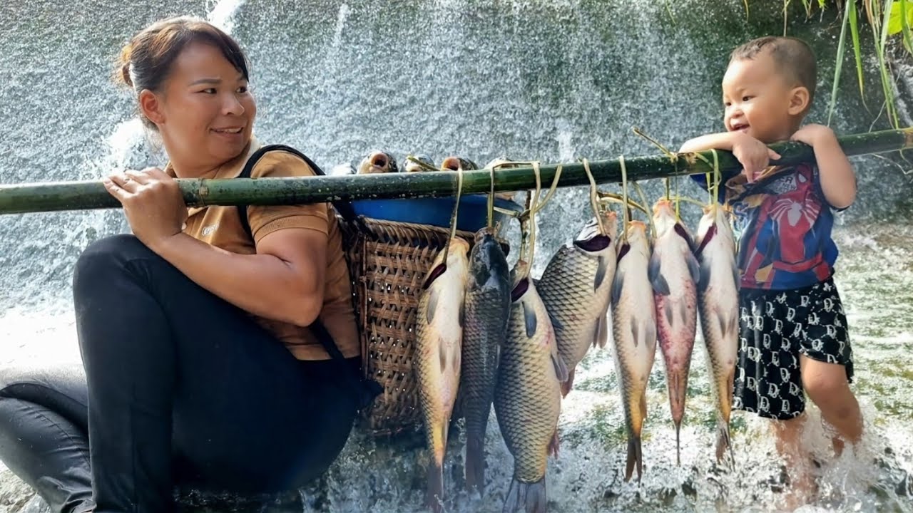 Long-term fish farming - Harvesting giant fish to sell at the market | Farm life