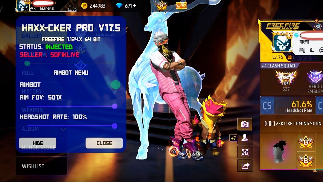 Haxx Cker Pro V17  Injector Free Fire | Free Fire Non Root Device Injector ob53 Haxx Cker pro v17