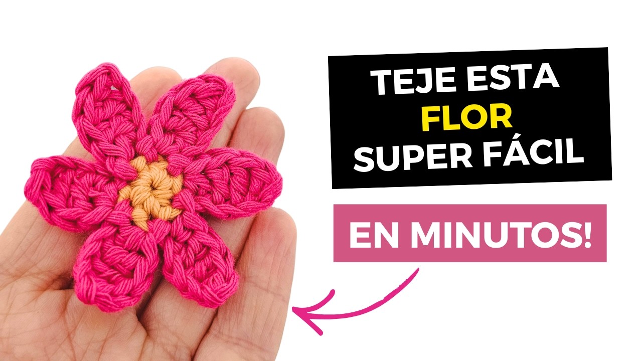 Cómo tejer una flor a crochet fácil 🌸 | Tutorial paso a paso para principiantes