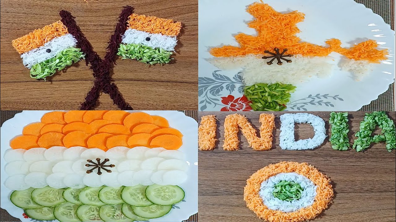 Tricolour salad decoration | salad decoration | easy salad design | easy and simple tricolour design