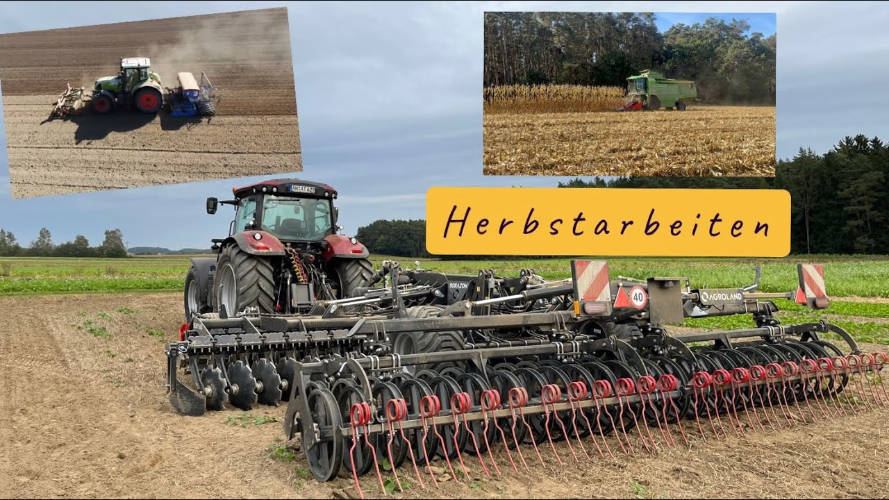 Claas Arion, Lemken Saphir 9, MC Cormick X 7.624 mit Agroland Scheibenegge, Deutz Mähdrescher
