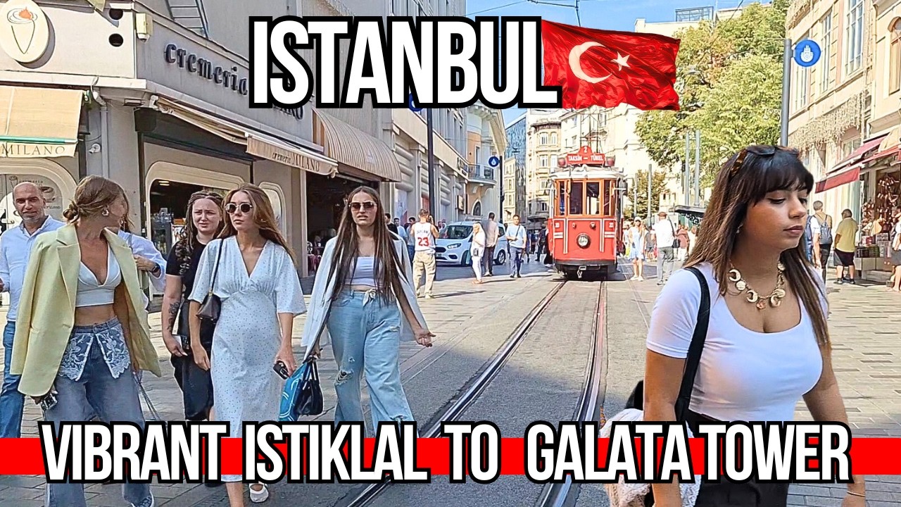 🇹🇷 Vibrant Istanbul 4K Walking Tour 2025 | Istiklal To Galata Tower | Famous Cafes, Food & Shops