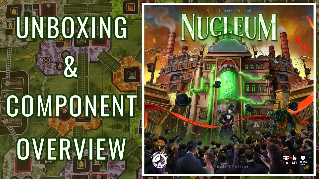 Nucleum Board Game Unboxing & Component Overview, Heavy Euro from Board & Dice