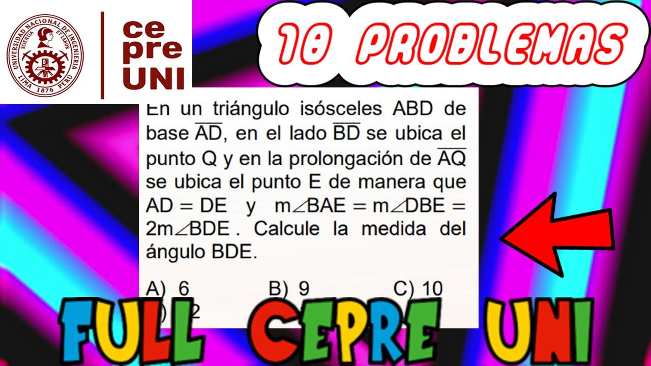 10 PROBLEMAS DE CONGRUENCIA DE TRIÁNGULOS | GEOMETRÍA |FULL CEPRE-UNI