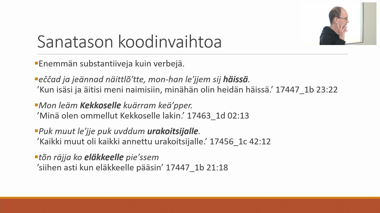 Markus Juutinen: Havaintoja koltansaame–suomi-koodinvaihdosta