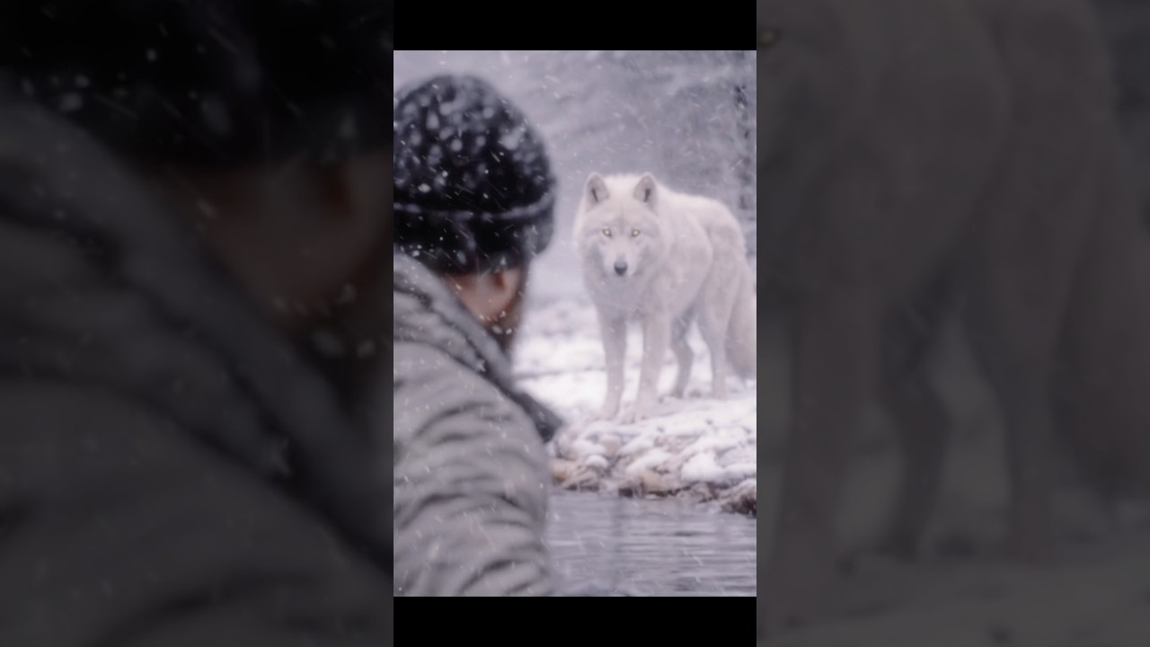 Face to Face With a White Wolf in the Frozen Forest 🐺