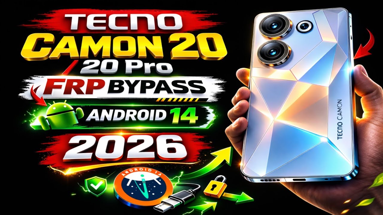 Tecno Camon 20/20 Pro Remove Frp Lock 🔓 Android 14 Without Pc | Camon 20 Google Account Bypass 2026