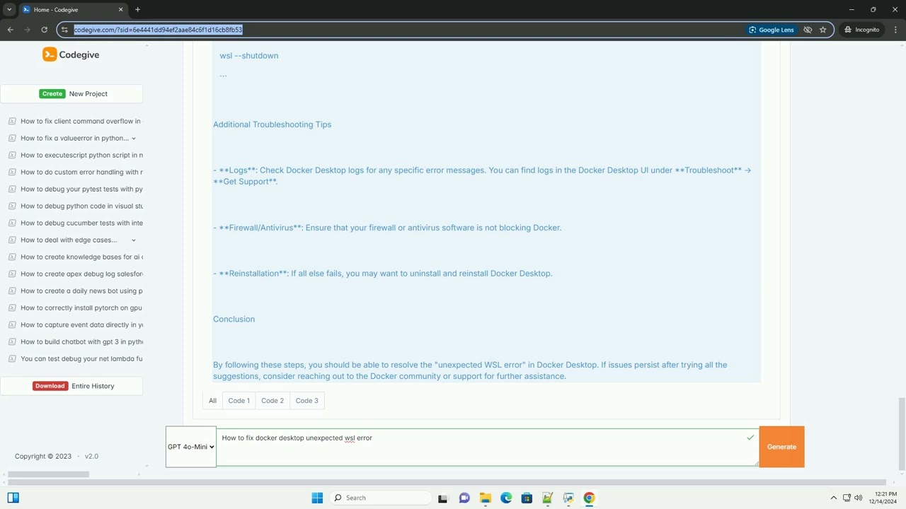 how to fix docker desktop unexpected wsl error